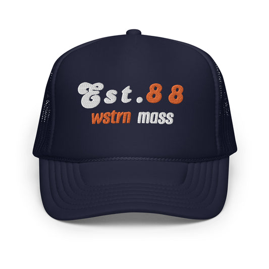 Est. 88 Wstrn Mass Foam Trucker Hat (Navy, Orange, White)